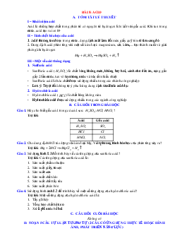 Chuyên đề KHTN 8 Kết nối tri thức bài 8 Acid