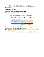 Giải SGK Tiếng Anh 12 Global Success Unit 2 Language