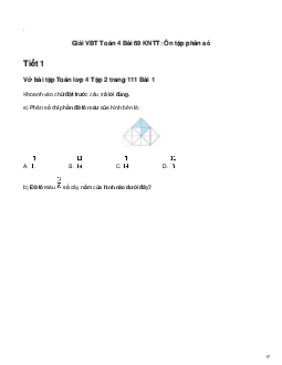 Vở bài tập Toán lớp 4 Bài 69: Ôn tập phân số Kết nối tri thức