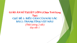 Giáo án điện tử Mĩ thuật 1 bài 2 Chân trời sáng tạo : Tranh tĩnh vật màu