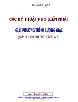 Các kỹ thuật phổ biến nhất giải phương trình lượng giác – Nguyễn Hữu Biển