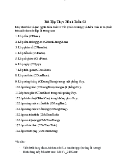 Bài Tập Thực Hành oop - Nhập môn lập trình | Trường Đại học CNTT Thành Phố Hồ Chí Minh