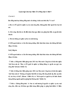 Giải Kinh tế và pháp luật 11 Bài 9: Quyền bình đẳng của công dân trước pháp luật | Kết nối tri thức