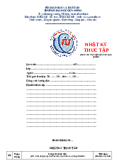 21 Mẫu nhật ký thực tập nhận thức nghề nghiệp