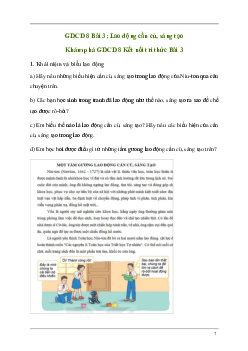 Giải GDCD 8 Bài 3: Lao động cần cù, sáng tạo | Kết nối tri thức