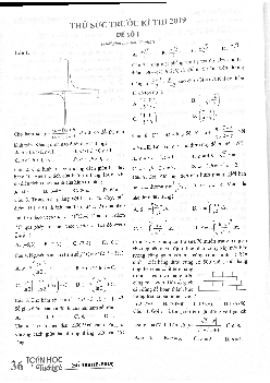 Đề thử sức trước kỳ thi THPT Quốc gia 2019 môn Toán – Toán Học Tuổi Trẻ (Đề số 1)