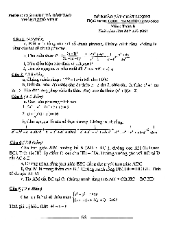 Đề thi HSG Toán 8 năm 2020 – 2021 phòng GD&ĐT thành phố Vinh – Nghệ An