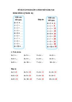 Giải Vở bài tập Toán lớp 3: Bảng nhân 4 trang 46 Chân trời sáng tạo