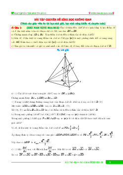 Bài tập nâng cao chuyên đề hình học không gian