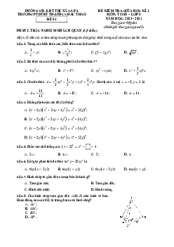 Đề giữa học kì 1 Toán 8 năm 2023 – 2024 trường TH&THCS Hầu Thào – Lào Cai