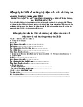 Mẫu giấy thi Viết về những kỷ niệm sâu sắc về thầy cô và mái trường mến yêu 2024