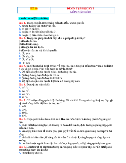Đề kiểm tra cuối học kỳ 1 môn Lý 10 kết nối tri thức có đáp án-Đề 10