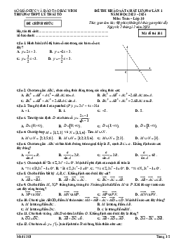 Đề khảo sát lần 1 Toán 10 năm 2023 – 2024 trường THPT Lý Thái Tổ – Bắc Ninh