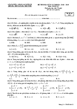 Đề thi HK2 Toán 12 năm 2018 – 2019 trường Lương Thế Vinh – TP HCM