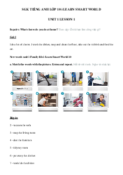 Tiếng Anh lớp 10 Unit 1 lesson 1 i Learn Smart World
