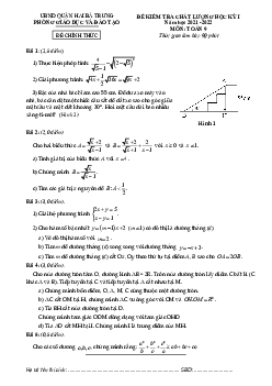 Đề thi học kỳ 1 Toán 9 năm 2021 – 2022 phòng GD&ĐT Hai Bà Trưng – Hà Nội