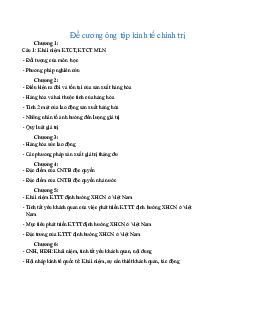 Đề cương ôn tập kinh tế chính trị phân 3 | Đại học Sư Phạm Hà Nội