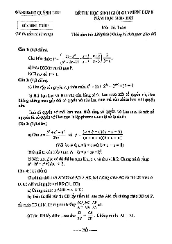 Đề thi HSG Olympic Toán 8 năm 2020 – 2021 phòng GD&ĐT Quỳnh Lưu – Nghệ An