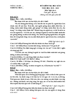 Đề thi học kỳ 2 Văn 6 năm 2022 (có đáp án và ma trận)
