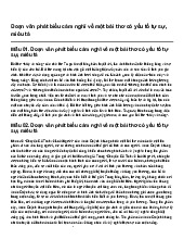 Đoạn văn phát biểu cảm nghĩ về một bài thơ có yếu tố tự sự, miêu tả | Ngữ văn 9