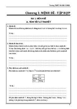 Các dạng bài tập mệnh đề – tập hợp
