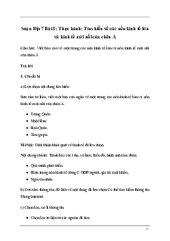 Giải Địa lí 7 Bài 8: Thực hành: Tìm hiểu về các nền kinh tế lớn và kinh tế mới nổi của châu Á | Kết nối tri thức
