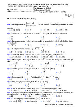 Đề thi HK1 Toán 10 năm 2018 – 2019 trường chuyên Lê Quý Đôn – Bình Định
