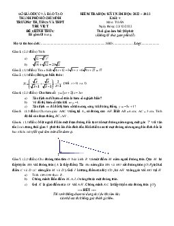 Đề học kỳ 1 Toán 9 năm 2022 – 2023 trường Tre Việt – TP HCM