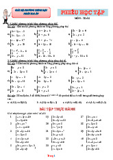 Phiếu Bài Tập Toán 9 Bài Giải Hệ Phương Trình Bậc Nhất Hai Ẩn
