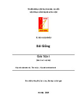 Bài giảng hàm số một biến số - tích phân - hàm số nhiều biến số | Môn toán cao cấp