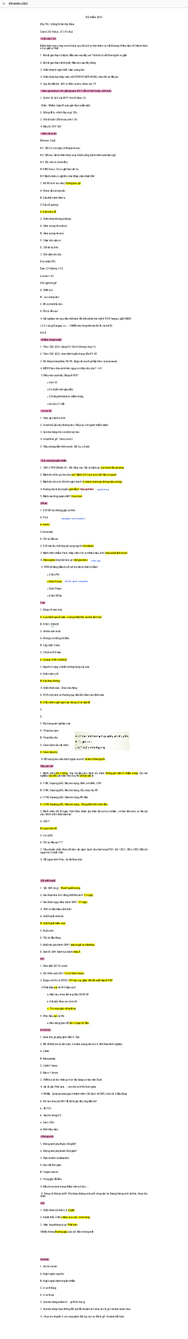 Đề ôn thi Truyền nhiễm - Y khoa | Trường Đại học Y khoa Phạm Ngọc Thạch