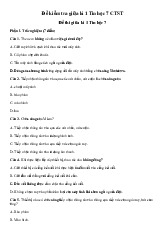 Đề thi giữa học kỳ 1 môn Tin học lớp 7 năm học 2024 - 2025 - Đề số 1 | Bộ sách Chân trời sáng tạo