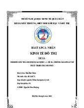 Nghiên cứu thành phố nam định và đề ra những giải pháp đề phát triển thành đô | Bài tập cá nhân môn kinh tế đô thị