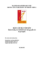 Báo cáo Phát triển Website bán hàng online môn Quản trị dự án CNTT | Trường Đại học Bách Khoa Hà Nội