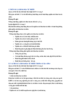 Giải sách giáo khoa môn Khoa học tự nhiên lớp 6 bài 1 Giới thiệu về khoa học tự nhiên | Sách Cánh Diều