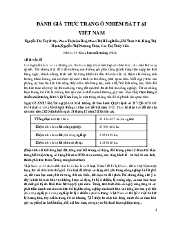 Tiểu luận "Đánh giá thực trạng ô nhiễm đát tại Việt Nam"