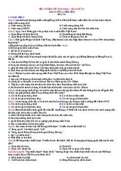 Đề cương ôn thi HK2 Lịch sử 12 năm 2022 theo từng mức độ