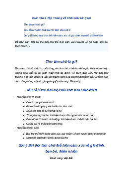 Soạn bài Làm một bài thơ tám chữ | SGK Ngữ Văn 9 Chân trời sáng tạo (Tập 1)