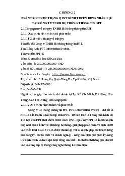 Hoàn thiện công tác tuyển dụng nhân sự tại Công ty FPT 1 | Quản trị chuỗi cung ứng | Đại học Thương mại