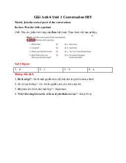 Giải Anh 6 Unit 1 Conversation SBT - Explore English