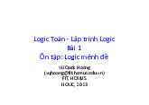 Bài 1 ôn tập: logic mệnh đề - cấu trúc dữ liệu giải thuật | Đại học Kinh tế Kỹ thuật Công nghiệp