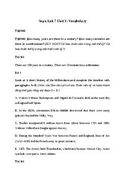 Giải Tiếng Anh 7 Unit 3: Vocabulary | Friends Plus