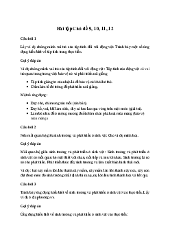 Giải khoa học tự nhiên 7: Bài tập Chủ đề 9, 10, 11, 12 | Cánh diều