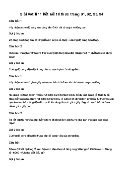 Vật lí 11 Bài 22: Cường độ dòng điện