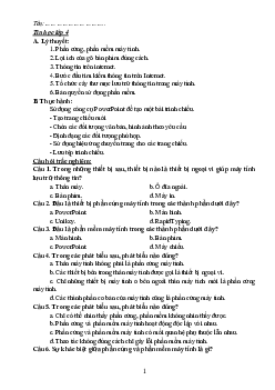 Đề cương ôn tập học kì 1 môn Tin học 4 sách Cánh diều