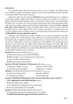 PASSAGE 18_Theme 2. Education (Giáo dục)