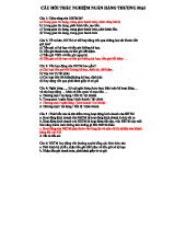 Trắc nghiệm Quản trị Ngân hàng Thương mại (QTNB TM)