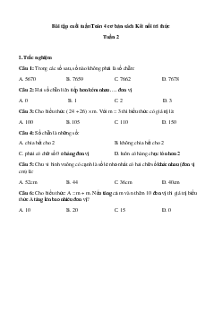 Bài tập cuối tuần Toán lớp 4 Kết nối tri thức - Tuần 2 (Cơ bản)