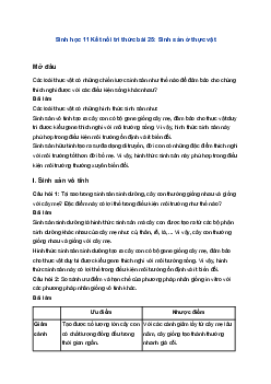 Sinh học 11 Kết nối tri thức bài 25: Sinh sản ở thực vật