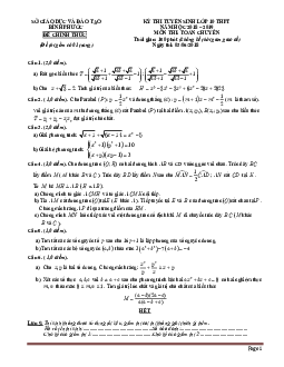 Đề Toán tuyển sinh lớp 10 năm 2018 – 2019 sở GD và ĐT Bình Phước (đề chuyên)
